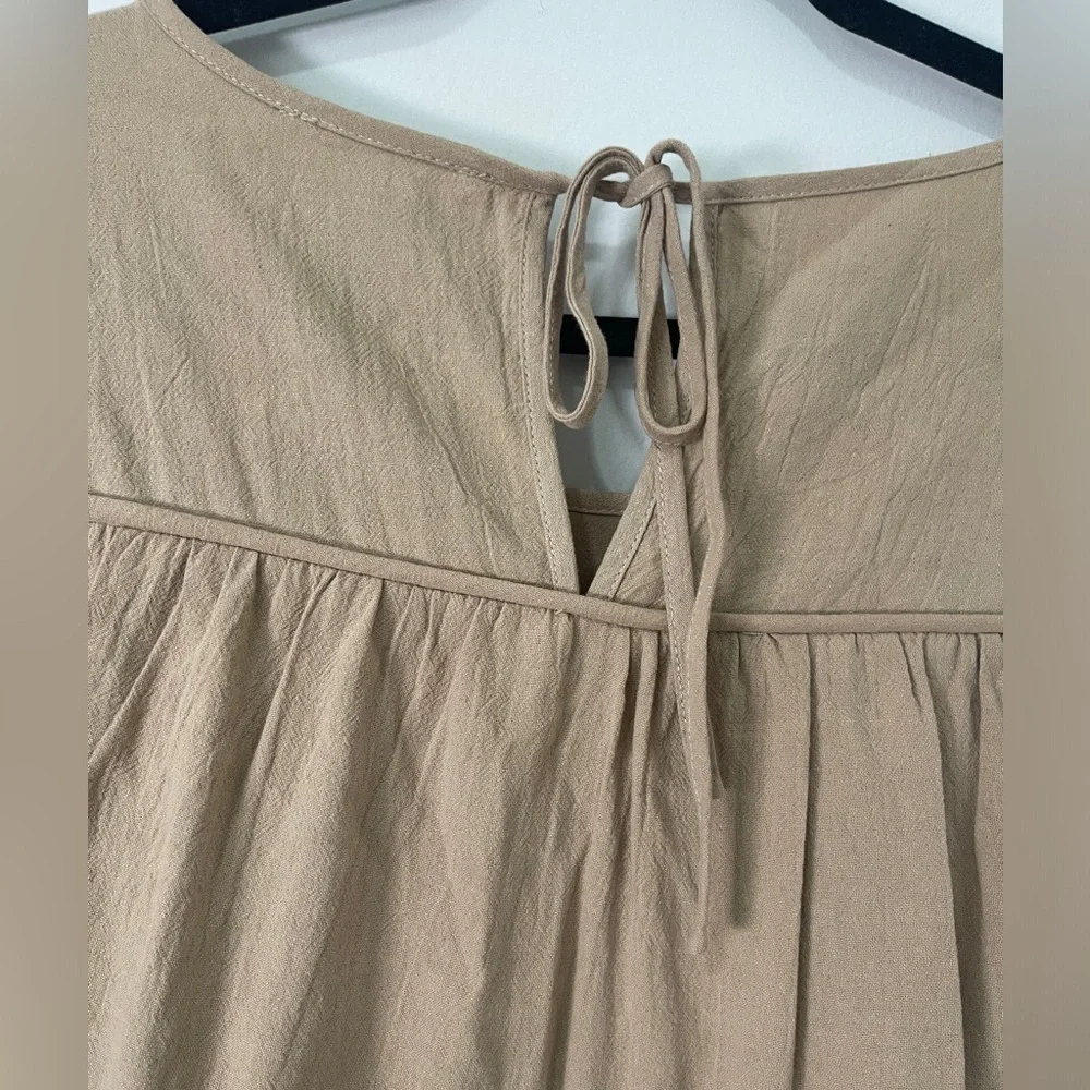 loverichie Womens Dress Size Large Tan Boho Peasant Mini - Picture 5 of 14